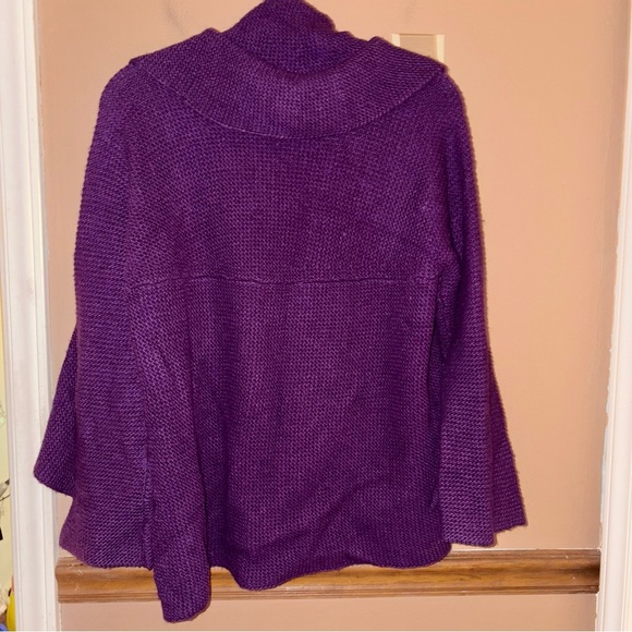 Talbots Petites wool Silk Drapey Waterfall Cardigan purple size XL - Picture 2 of 5
